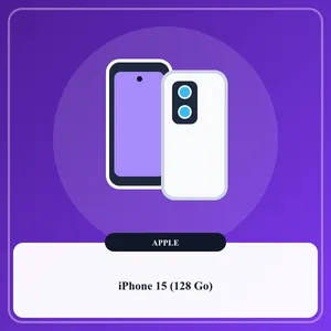 Smartphone Apple iPhone 15 noir de 6,1 pouces avec Dynamic Island et port USB-C