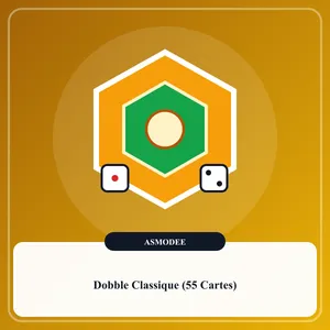 Boîte métallique ronde jaune du jeu de cartes d'observation rapide Dobble Classique