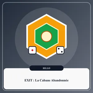 Boîte du jeu d'énigmes coopératif EXIT La Cabane Abandonnée avec disque décodeur et cartes