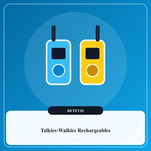 Paire de talkies-walkies compacts bleus et jaunes pour enfants avec écran rétroéclairé et lampe torche